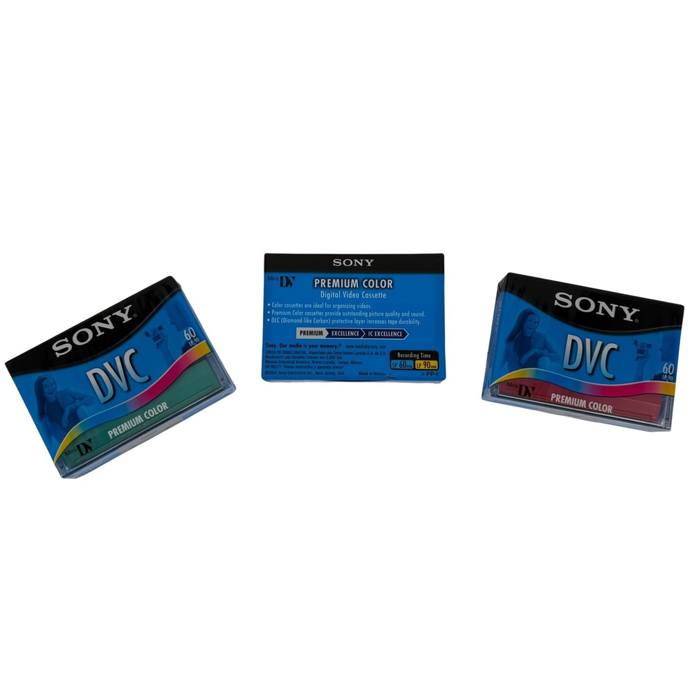 Lot of 3 Sony DVC Premium Color Digital Video Cassette 60 Minute SP 90 Minute LP